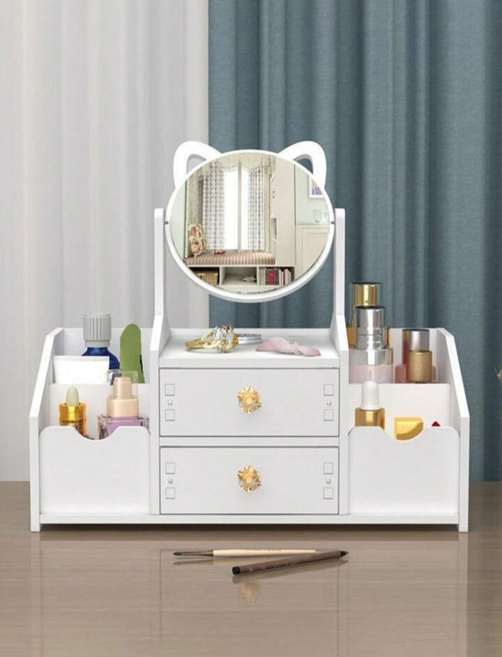 1pc Mirror Decor Cosmetic Storage Box