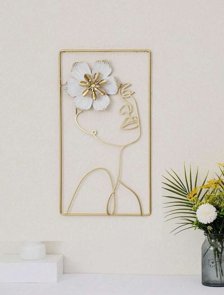 1pc High-End Woman & Flower Wall Art Decor