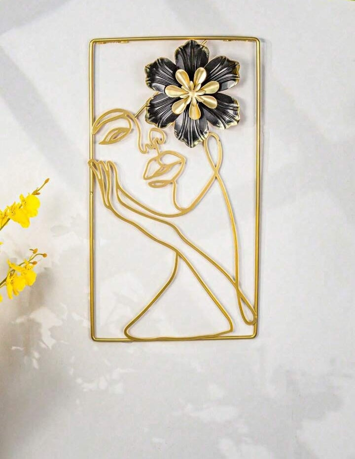 1pc High-End Woman & Flower Wall Art Decor