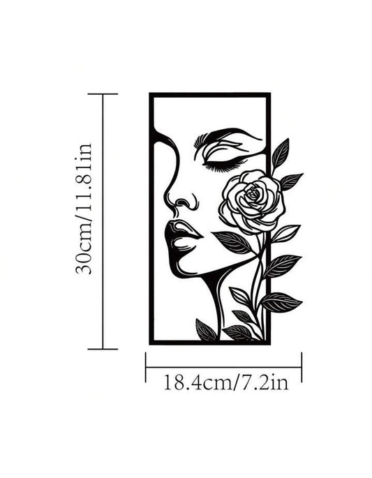 1pc Flower Woman Metal Wall Decor
