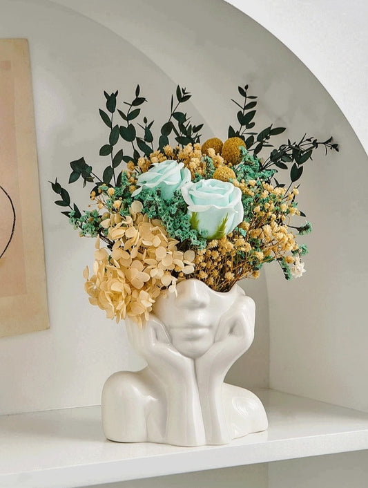 Female Head Half Chest Vase