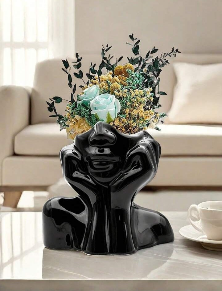 Female Head Half Chest Vase