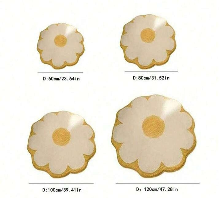 1pc Fluffy Soft Flower Area Rug