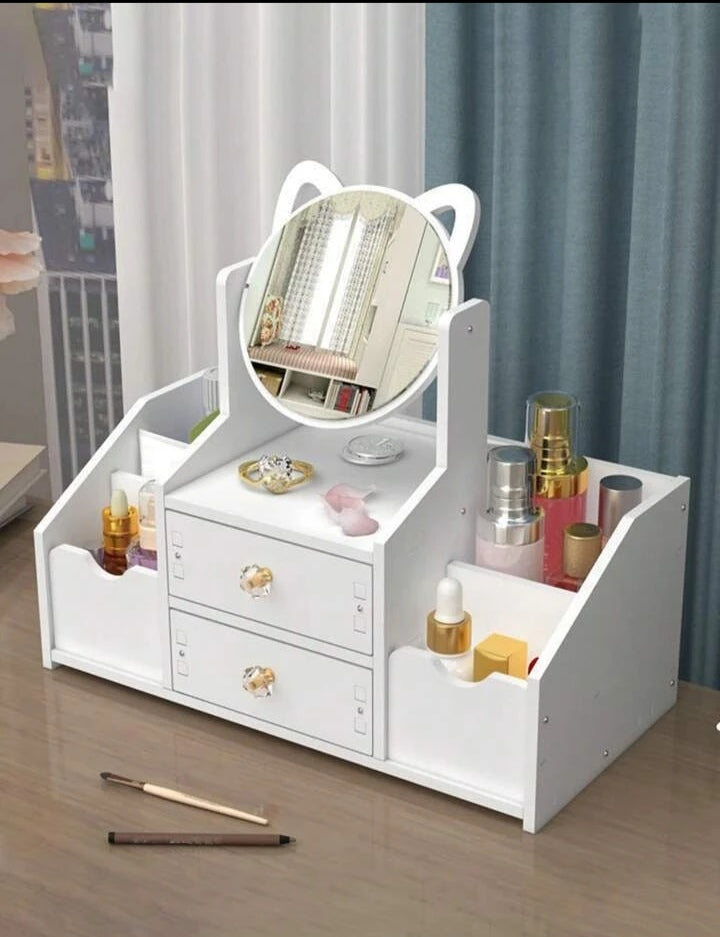 1pc Mirror Decor Cosmetic Storage Box