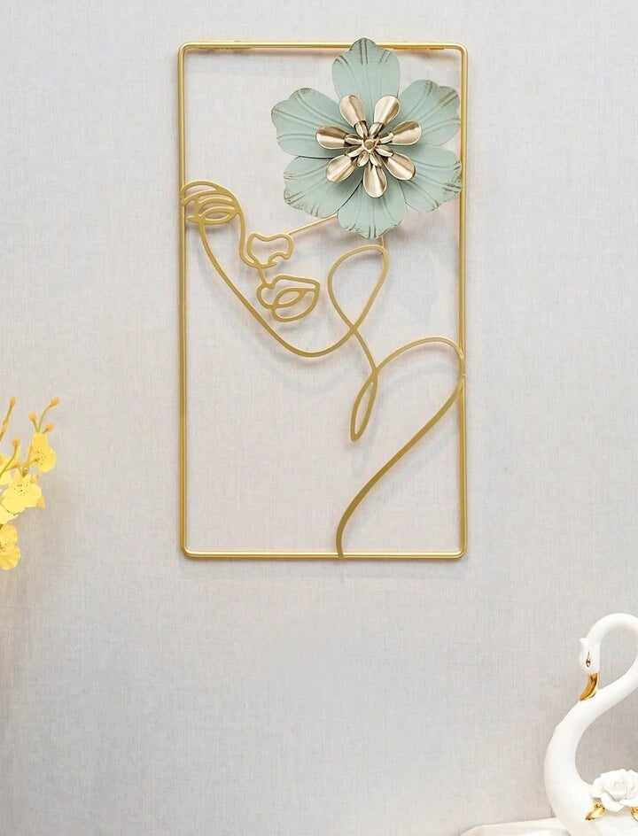 1pc High-End Woman & Flower Wall Art Decor