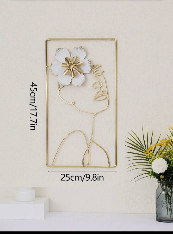 1pc High-End Woman & Flower Wall Art Decor