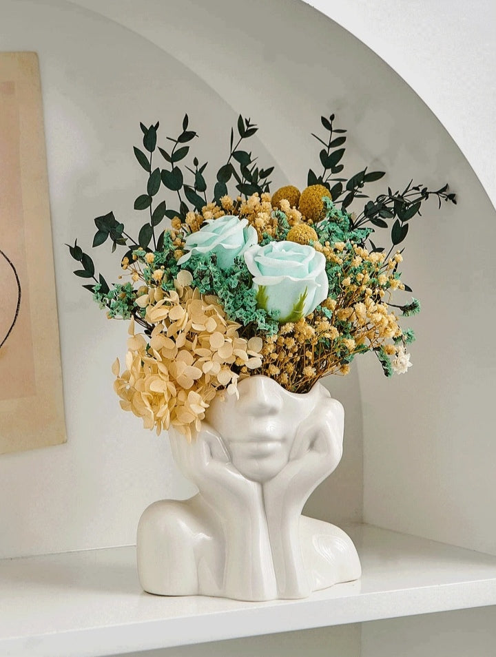 Female Head Half Chest Vase