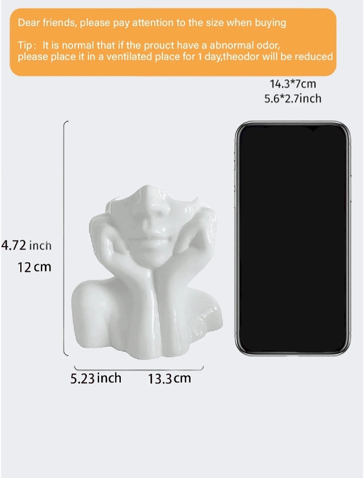 Female Head Half Chest Vase